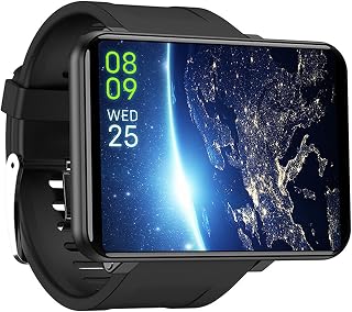 Men Women 4G Smart Watch Smartwatch with Call with Music Swim Sleep Tracking for Android 7.1 .1 2700Mah Battery 2.86 Inch Screen (Black 16GB)
