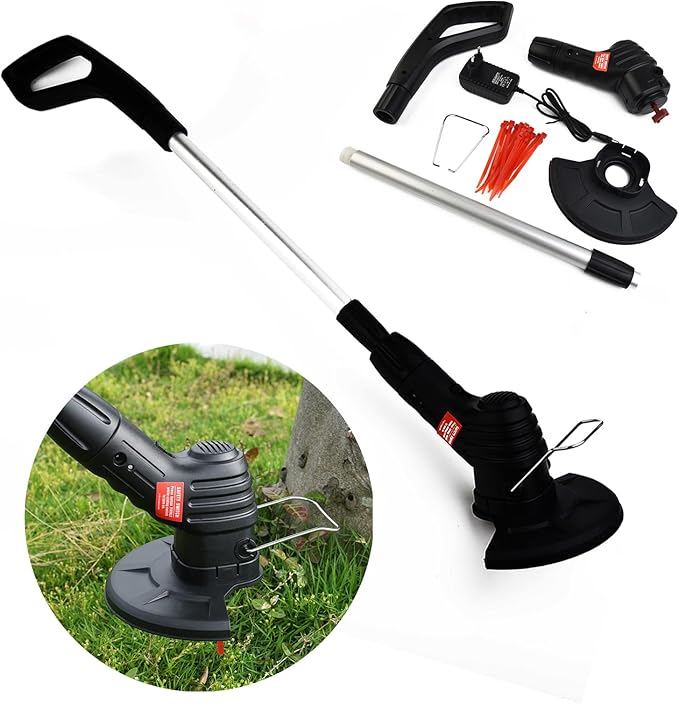 【2023 upgrade】NIKJEBDF Cordless Strimmer Trimmer, Garden strimmer with