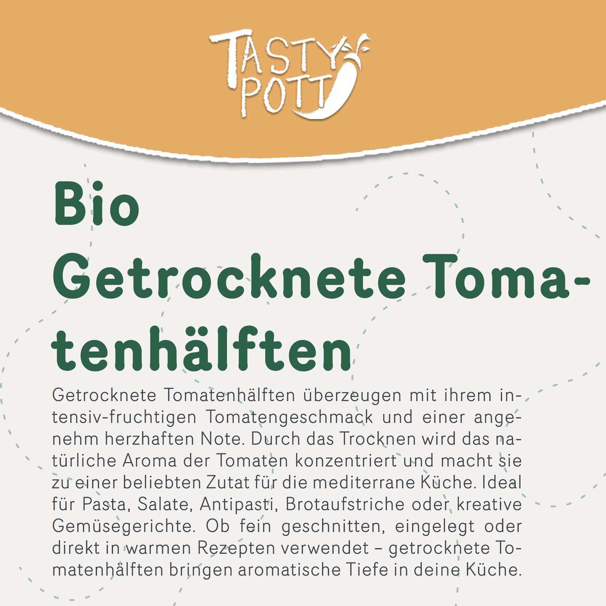 Tasty Pott Bio Tomatenhälften getrocknet I Sonnengetrocknete Tomaten I Vegane Ernährung I Für Pizza Salate Anti Pasti I Gemüsesnack I Gemüse I Tomaten I Im Beutel 1000g (3x1000g)
