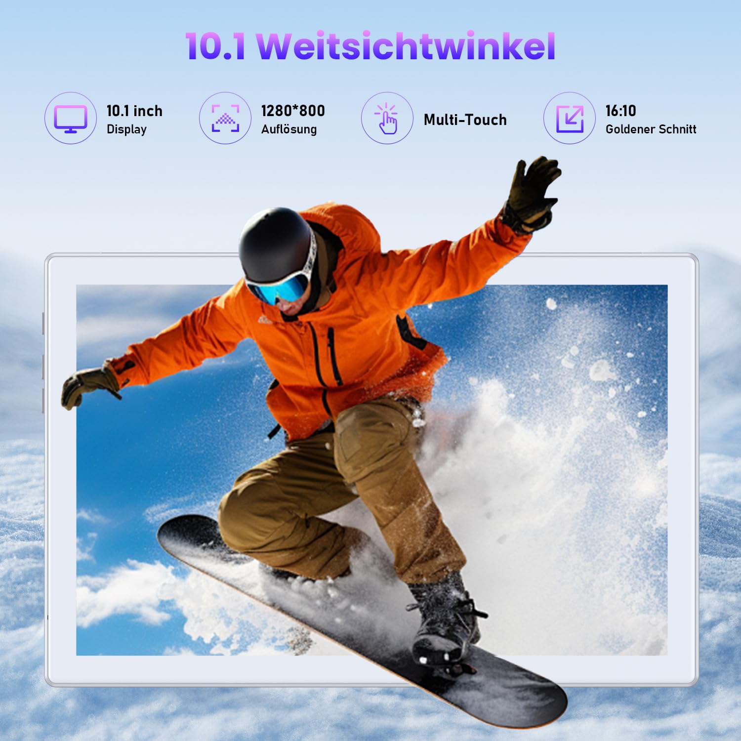 ZONKO Android 14 Tablet 10 pollici 3 in 1 Tablet con tastiera mouse penna, 256 GB TF 64 GB ROM Octa core, WiFi 6 & Bluetooth 5.0 | Certificazione Google GMS Widevine L1 | 7000 mAh |13 MP | Tablet PC