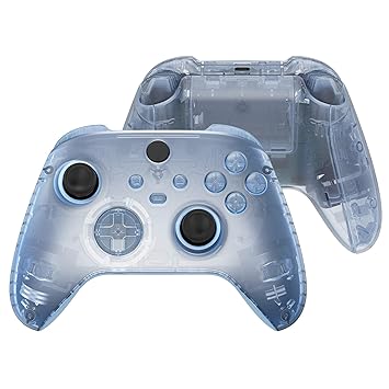 eXtremeRate Glacier Blue Controller Full Set Housing Shell Case w/Buttons for Xbox Series X/S, Custom Replacement Side Rails Front Back Plate Cover for Xbox Series S & Xbox Series X Controller