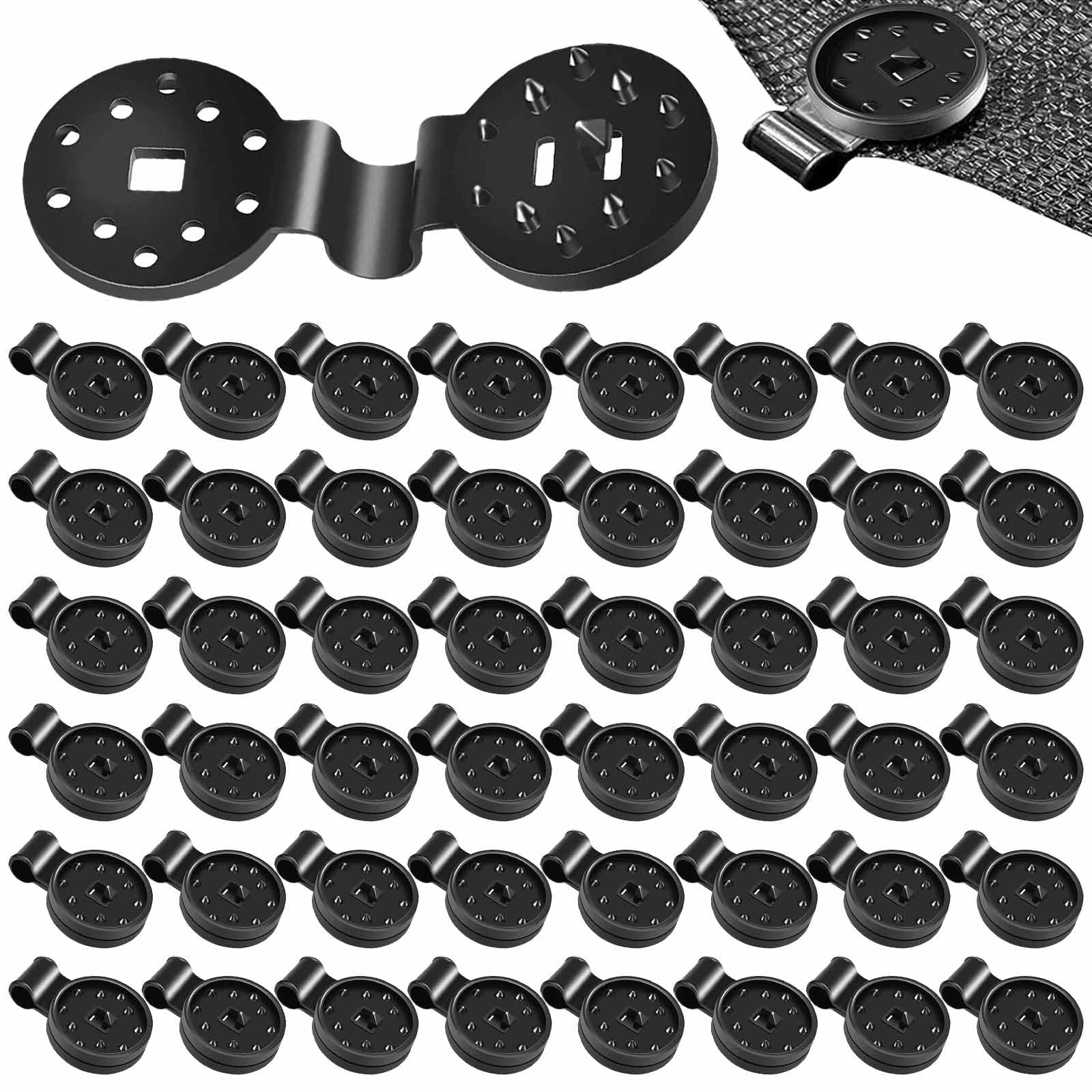 Ganci Rete Ombreggiante 80 Clip In Plastica Per Teli Ombreggianti - Con Occhiello, Per Rete Parasole E Teli Antivento Clips Per Rete Antigrandine - 7