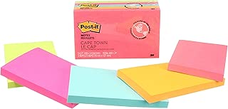 Post-it Notes 6555PK Original Pads in Cape Town Colors, 3 x 5, 100-Sheet (Pack of 5) - 655-5PK - coolthings.us