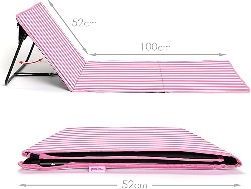 Miniatura 2 de just be... Tapete plegable para el sol, ligero, portátil, ajustable, reclinable, con respaldo y bolsillo para objetos de valor, para vacaciones,