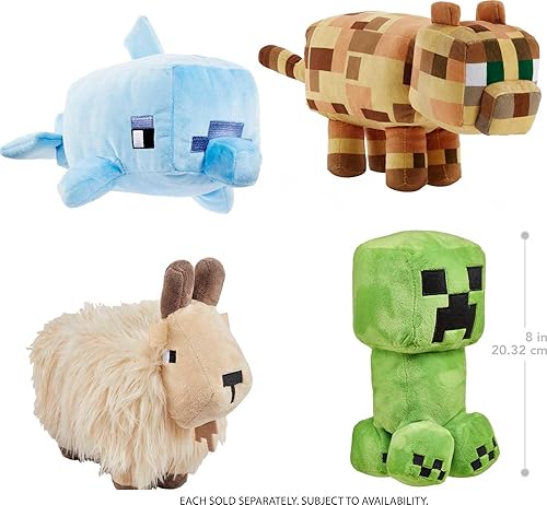 Vista 17 de Mattel Minecraft - Muñecos suaves de peluche básicos, inspirados en videojuegos, juguetes coleccionables, regalos para niños y fanáticos a partir