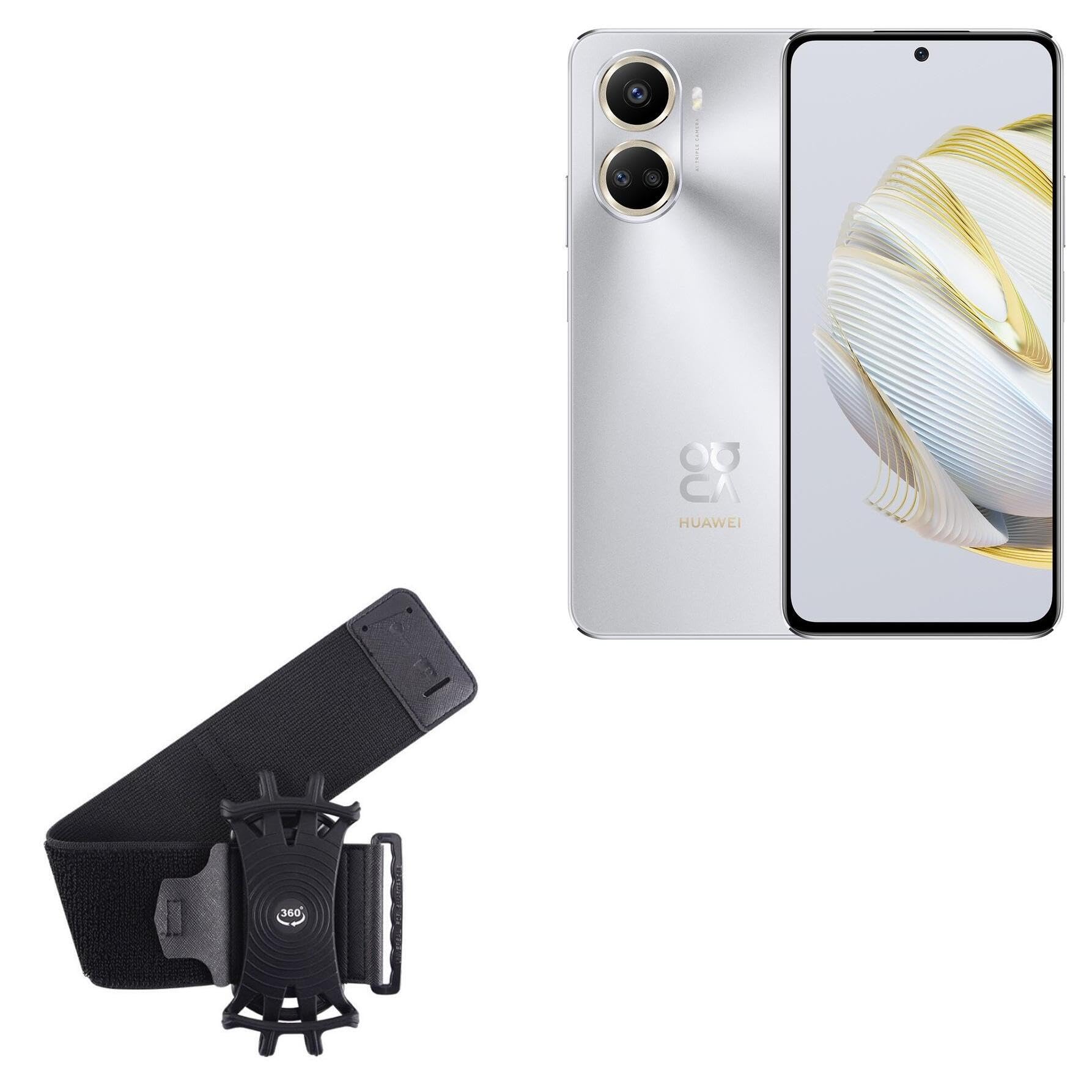 BoxWave Holster Compatible with Huawei Enjoy 60 - ActiveStretch Sport Armband, Adjustable Armband for Workout and Running - Jet Black