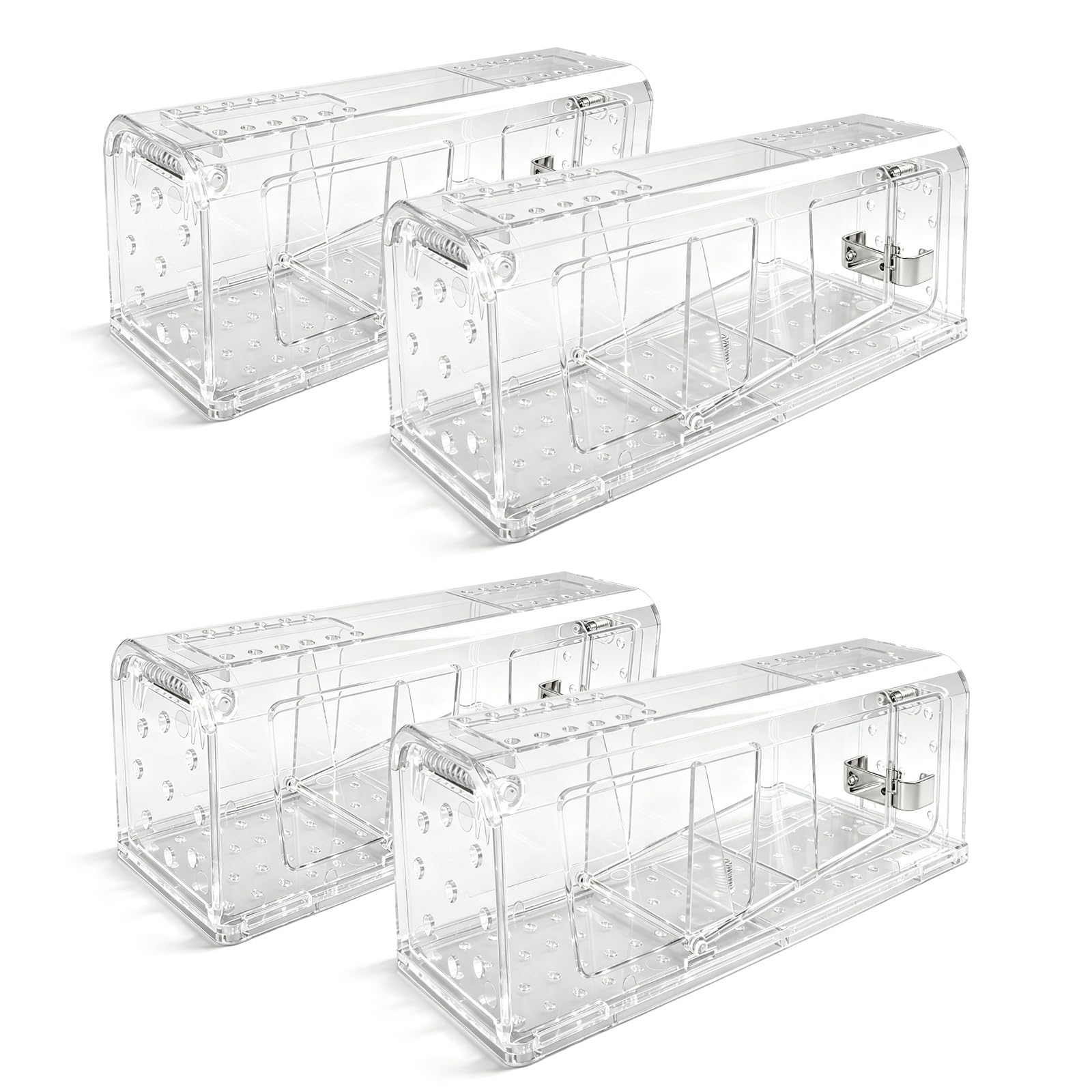 Live Catch Mouse Traps 4PACK– Reusable Humane Rodent Trap Indoor/Outdoor
