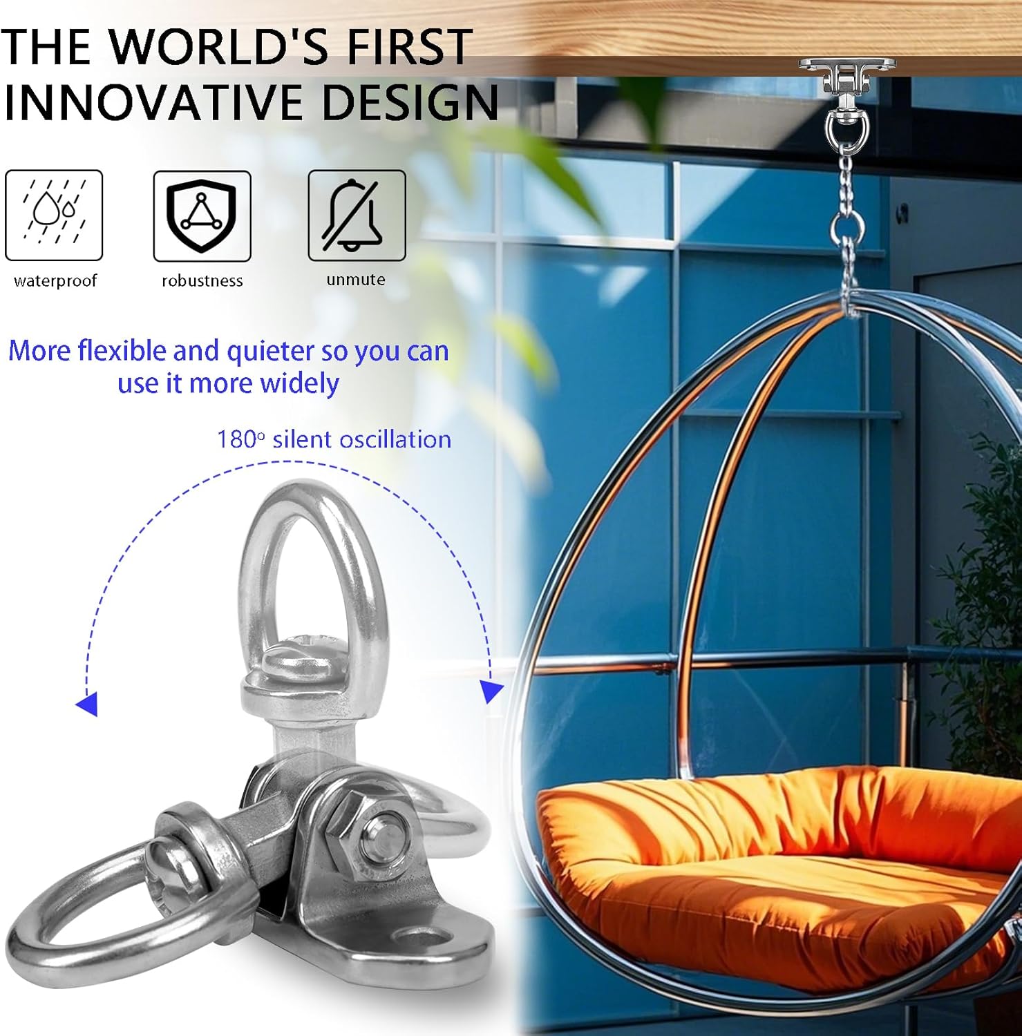 Heavy Duty Swing Hanger 360°+180°Rotation 1500LB Capacity for Sandbag Yoga Swing Hammock Chair