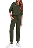 Women's Fall 2 Piece Lounge Sets Zip Up Sweatshirt Jogger Pants Sweat Track Suits Travel Outfit Winter Clothing