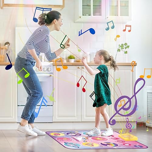 Miniatura 5 de JONRRYIN Alfombrilla de baile de juguete de regalo para niños, almohadilla de baile electrónica iluminada, 5 modos y 3 niveles de desafío, regalos