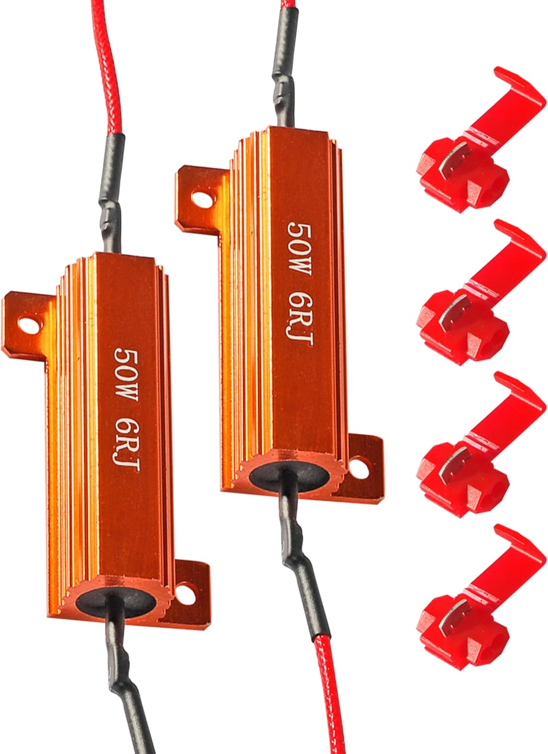 ESEWALAS 50W 6Ohm LED Resistor with Wire and Clip,Led Turn Signal Load Resistor