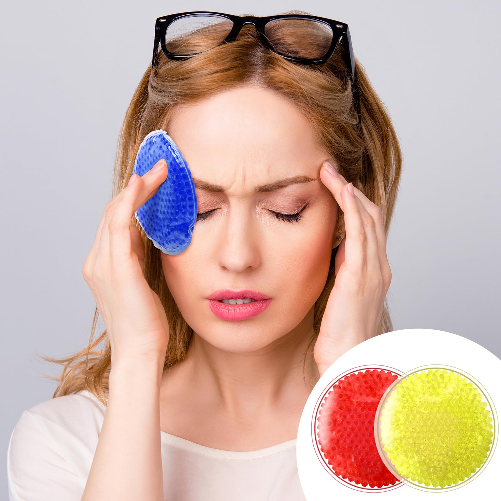 TrelaCo Paquete de 80 paquetes fríos Boo Boo para lesiones, paquetes de hielo pequeños coloridos para cara redonda caliente y fría, paquete de hielo para dientes del juicio, paquete de hielo, compresa