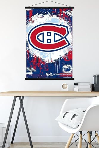 Miniatura 5 de Trends International NHL Montreal Canadiens - Póster de pared con logotipo Maximalist 23 con marco magnético
