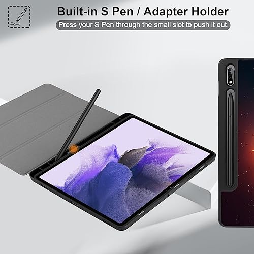 Miniatura 4 de MEEgoodo Funda para Samsung Galaxy Tab S9S9 FE de 11 pulgadas 2023 con soporte para bolígrafo, funda protectora para tableta con soporte plegable de