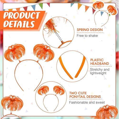 Miniatura 9 de Jexine 12 piezas de colas de caballo envueltas en oropel para la cabeza, plumas, cabeza Bopper para mujeres y niñas, accesorios de disfraz para el