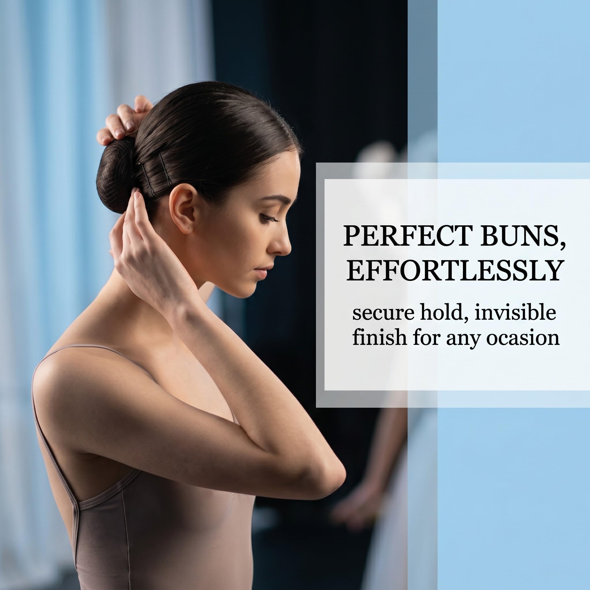 Ciambelle per chignon,Questa confezione contiene 24 retine per capelli invisibili e 10 fermagli per capelli a forma di U, appositamente progettati per fissare parrucche e chignon da bambina.