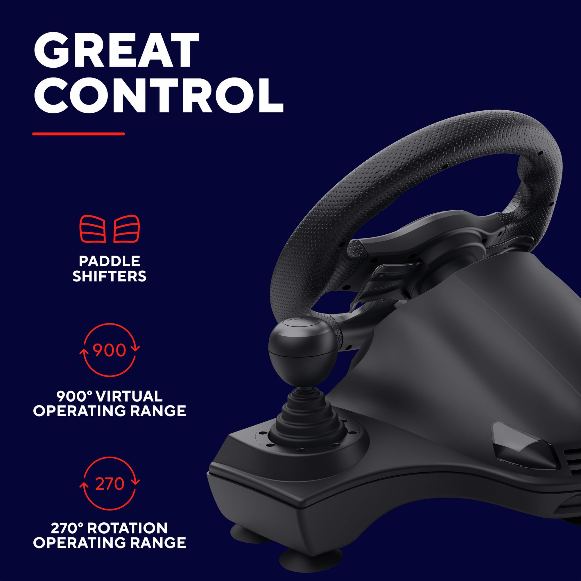 Trust GXT 289 Movi Volante per PS4, PC, Xbox Series X/S, Nintendo Switch, Volante da Corsa da Gaming con Pedali e Leva del Cambio per Simulatore di Guida/Farming Simulator / F1 / Gran Turismo