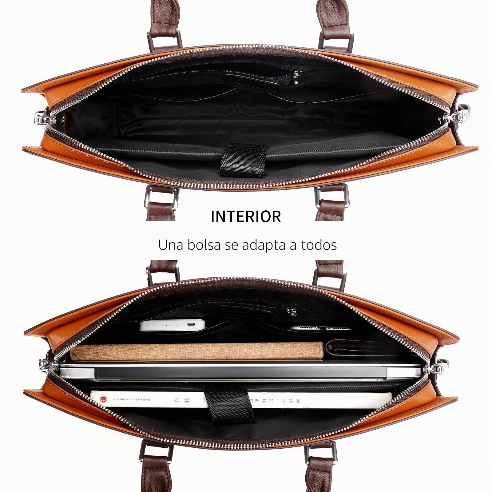 FSD.WG Herren Business Tasche,Wasserdichte Leder Aktentasche,Schulter Laptop Business Tasche für Business,Schule,Reisen,Abnehmbar