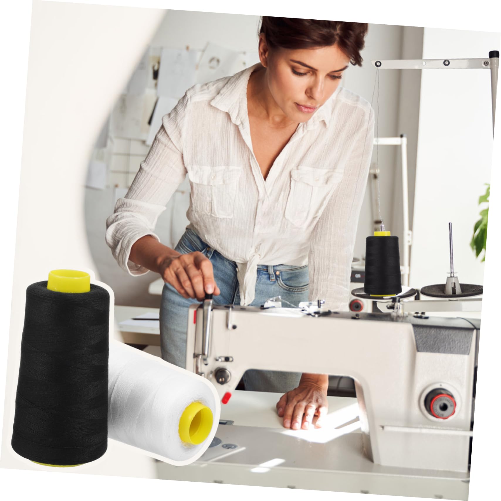 VILLCASE 18piezas Hilo De Poliéster Para Coser y Bordar Carretes De Yardas Resistente y Duradero Para Proyectos De Costura y Manualidades