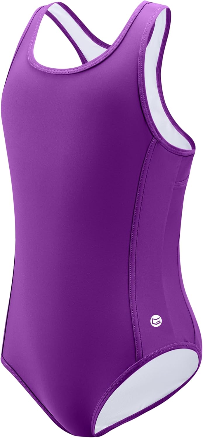 G Gradual Girl's One Piece Swimsuits Racerback Kids Bathing Suit Modest Swimwear for Girl Athletic Competition 7-16Y