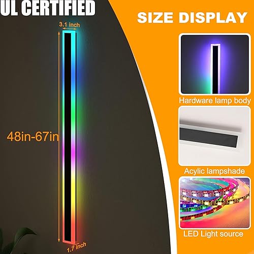 Miniatura 2 de QUEENNA Luces de pared para exteriores, moderno aplique de pared LED largo, impermeable, IP65, luces de garaje para exteriores, montaje en pared,