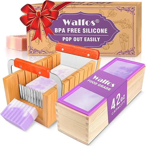 Miniatura 17 de Moldes de Jabón Walfos, 4 Piezas de Moldes de Jabón de Silicona Floral y Rectangular, Libres de BPA y Aptos para Lavavajillas. Perfectos para Jabón