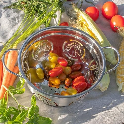 Miniatura 3 de Rod's - Colador de silueta de cabeza de caballo, acero inoxidable, base de 6 pulgadas, capacidad de 4 cuartos de galón, estilo occidental