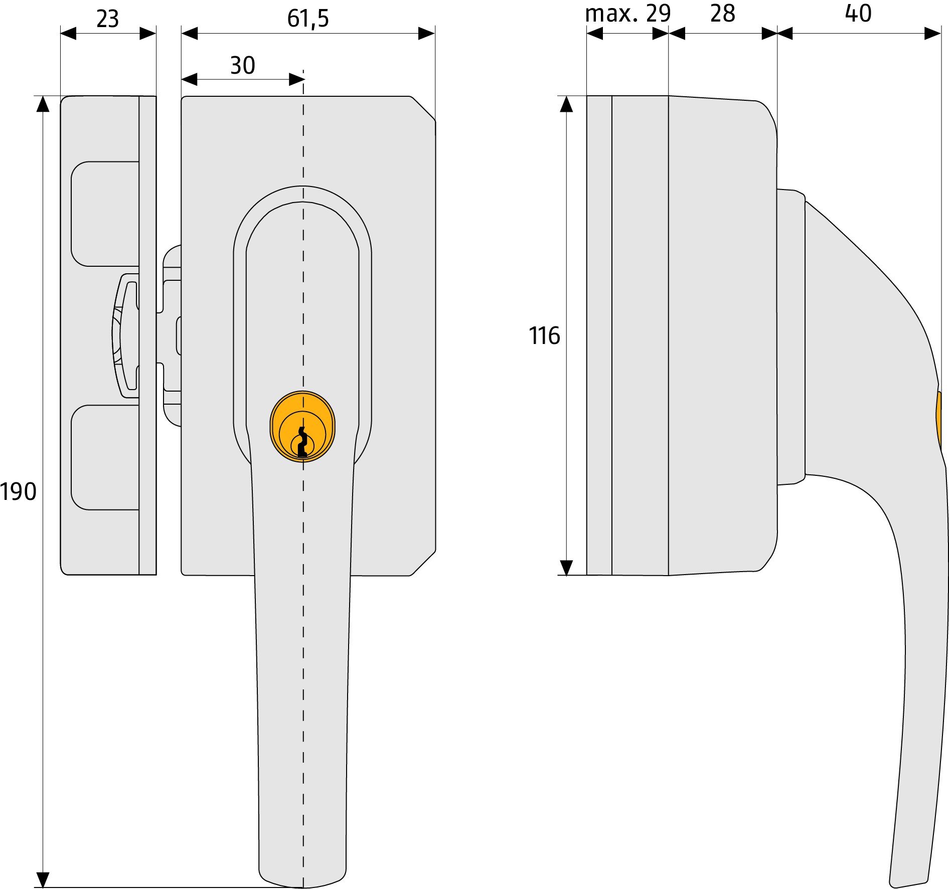 ABUS Fenster-Zusatzsicherung FO500N AL0089 - Fensterschloss mit Druckzylinder, gleichschließend - ABUS-Sicherheitslevel 10 - 71328 - Weiß | Druckzylinder, Kindersicherung, Kippstellung, Dornmaß 30 mm, Druckwiderstand über 1 Tonne, Sicherheitslevel 10