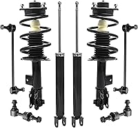 Vista 128 de Detroit Axle - Kit de puntales delanteros para Ford 2000-2004 Focus 2 puntales con muelle helicoidal 2 brazos de control inferiores con rótulas 2001