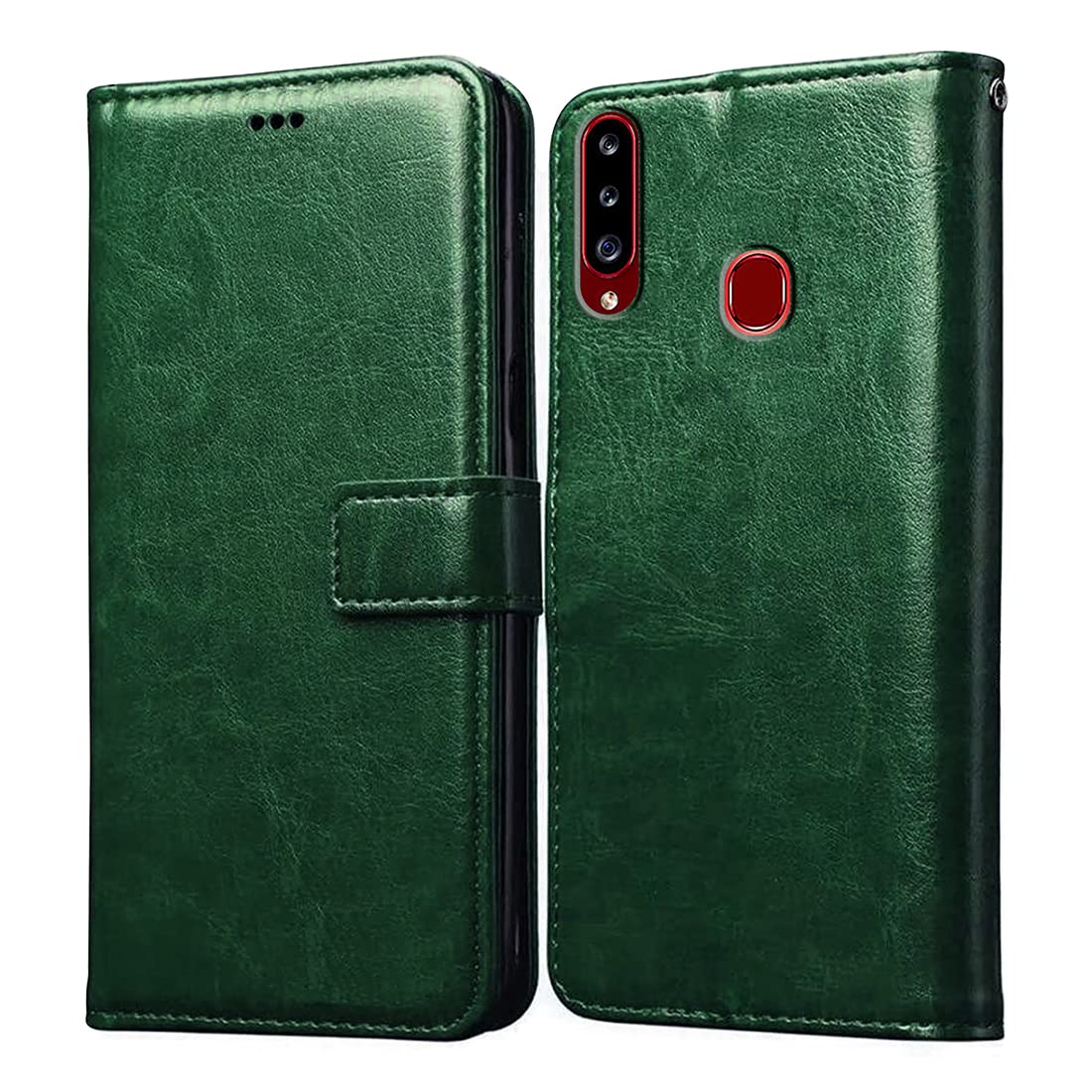 Casotec Flip Cover for Samsung Galaxy A20s | Premium Leather Finish | Inbuilt Pockets & Stand | Flip Case for Samsung Galaxy A20s (Green) (B0B9YLRC4V) Amazon Price History, Amazon Price Tracker
