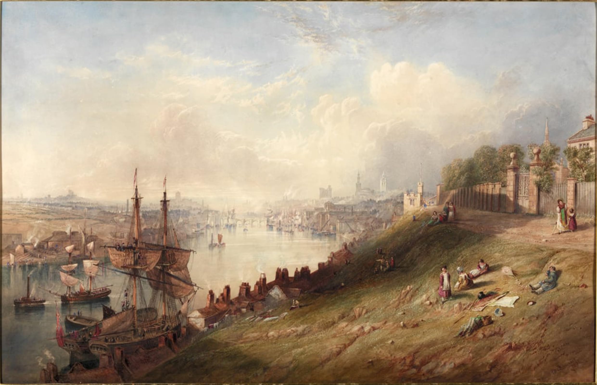 POSTERIIk Famous Modern Artwork Art Mural Newcastle From St Anne's by Johncarmichael Oil Paintings Pictures for Home Decor 60x90cm