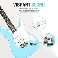 Vista 6 de Soulmate - Kit de guitarra eléctrica de 39 pulgadas, tamaño completo, cuerpo sólido, kit para principiantes HSS, guitarra eléctrica de iniciación