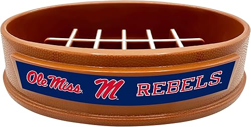 Miniatura 221 de NCAA Super-Bowl Iowa Hawkeyes - Cuenco para perros de alimentación lenta con diseño de fútbol para una digestión saludable. Cuenco antideslizante