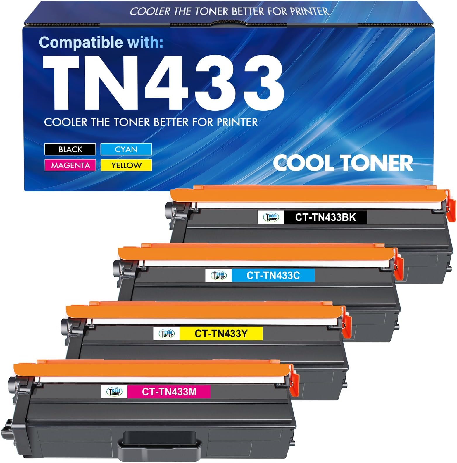 TN433 Toner Cartridge Set TN-433 TN431 MFC-l8900Cdw HL-L8360Cdw Replacement for Brother TN433 TN 433 TN-431 for Brother MFC l8900Cdw HL-L8260Cdw MFC-L8610Cdw HL-L8360Cdwt Printer Ink