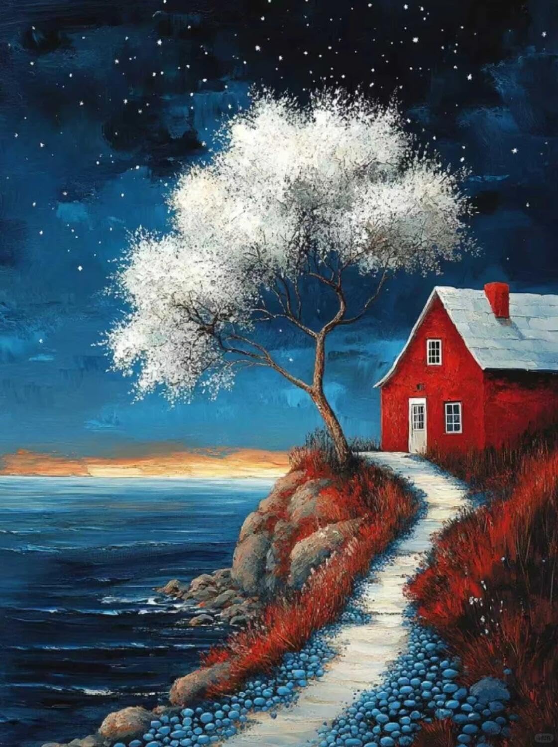 Rqwybcaxn Bead Cross Stitch Kits Big Trees and Houses 40x50cm