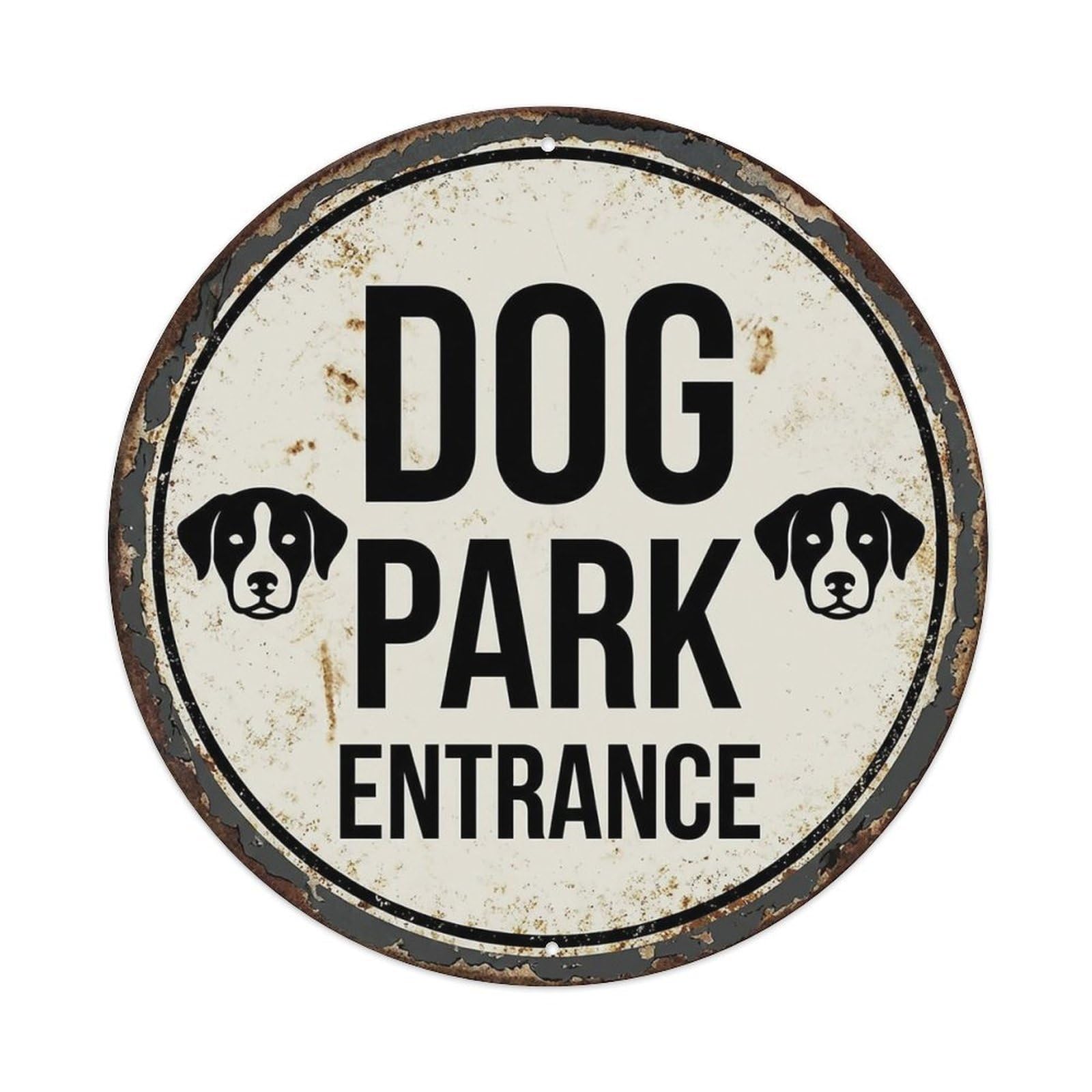 Vintage Dog Park Entrance Zone Vintage Metal Tin Sign Plaque Wall Decor for Cafe, Club Bar, Office, Garden Metal Poster 8x8Inch