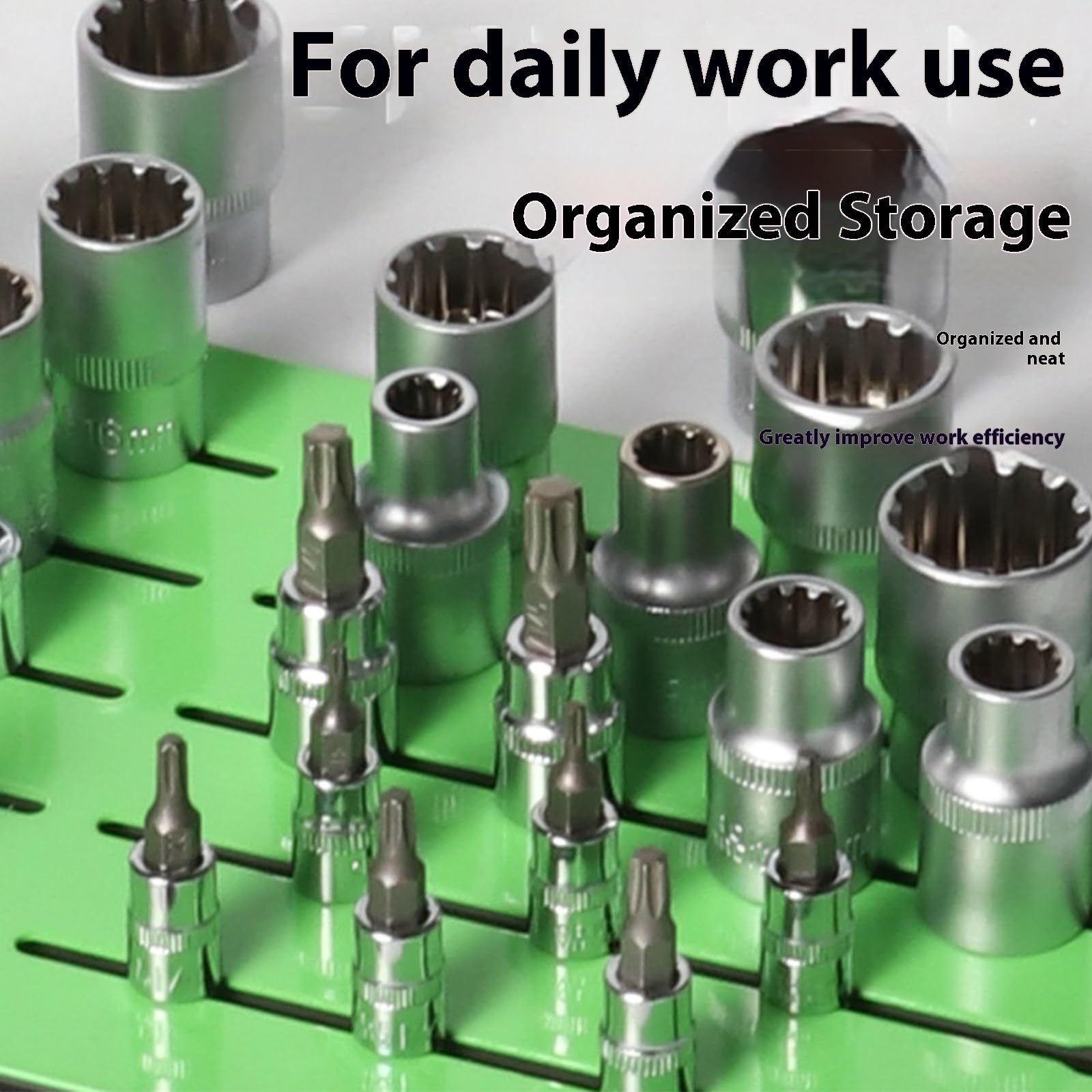 Organizador profesional de metal con imanes fuertes para acceso rápido, almacenamiento de herramientas de garaje, montaje en pared, soporte antideslizante