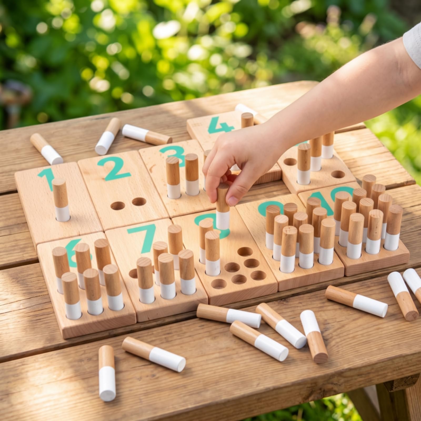 Juego Numerar Didáctico Tablero con Clavijas Números Juguete Educativo para Preescolares