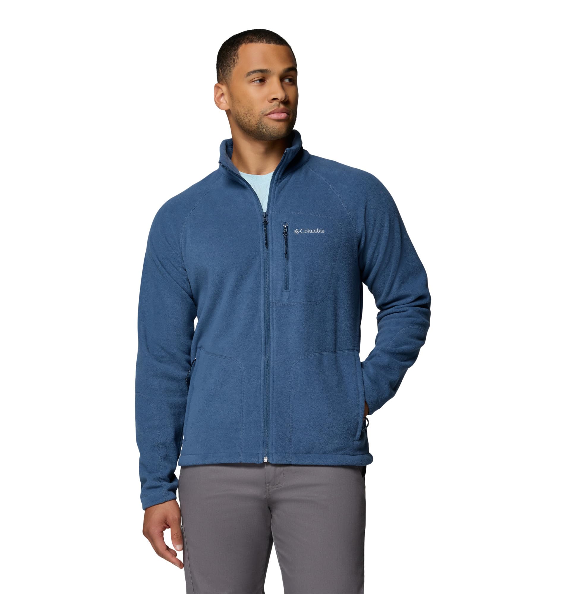 Columbia Men's Fast Trek 2 Full Zip Fleece, Full Zip Fleece Jacket, Dark Mountain, Small