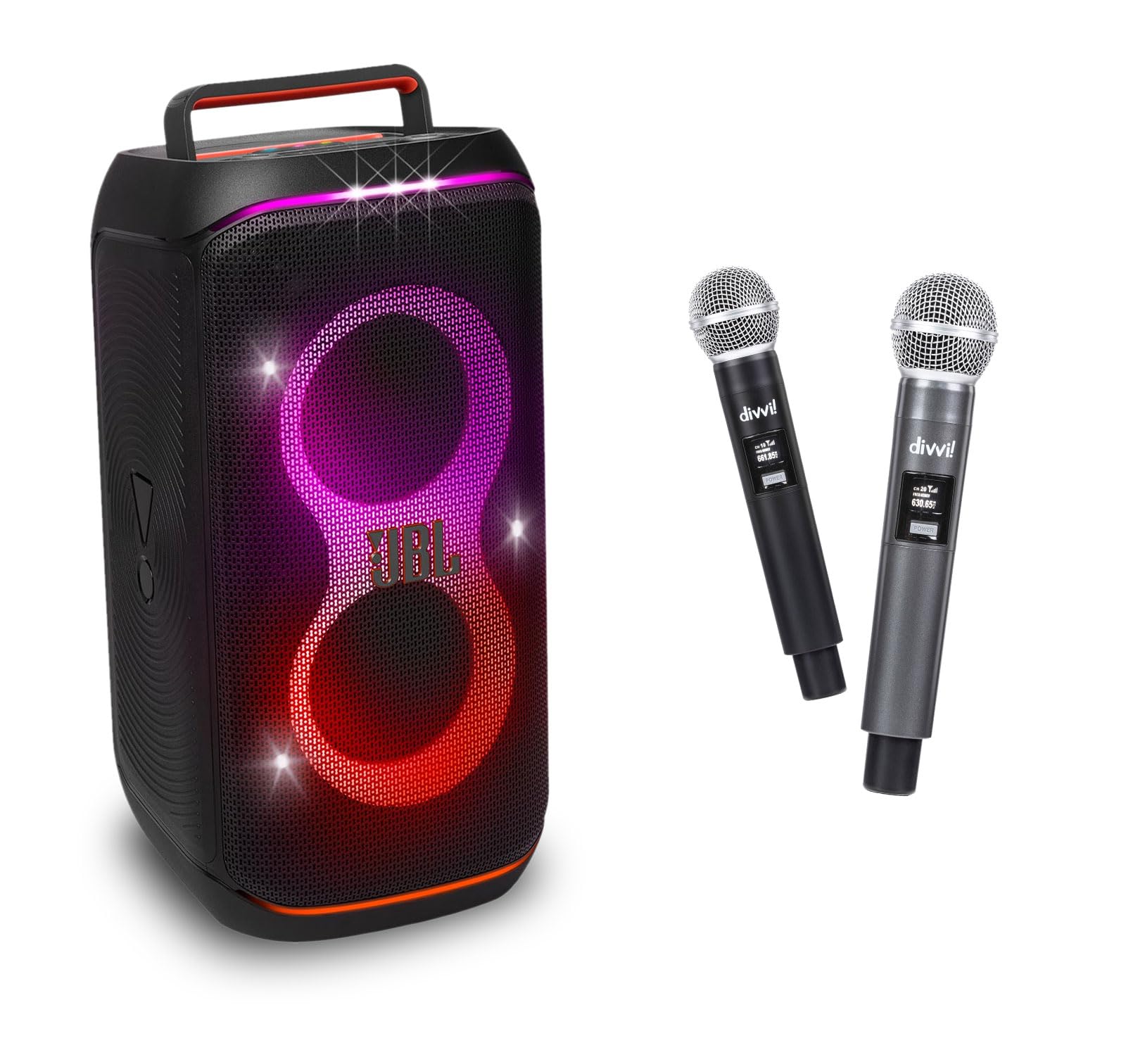 JBL PartyBox Club 120 Party Speaker divvi Mic w case Bundle