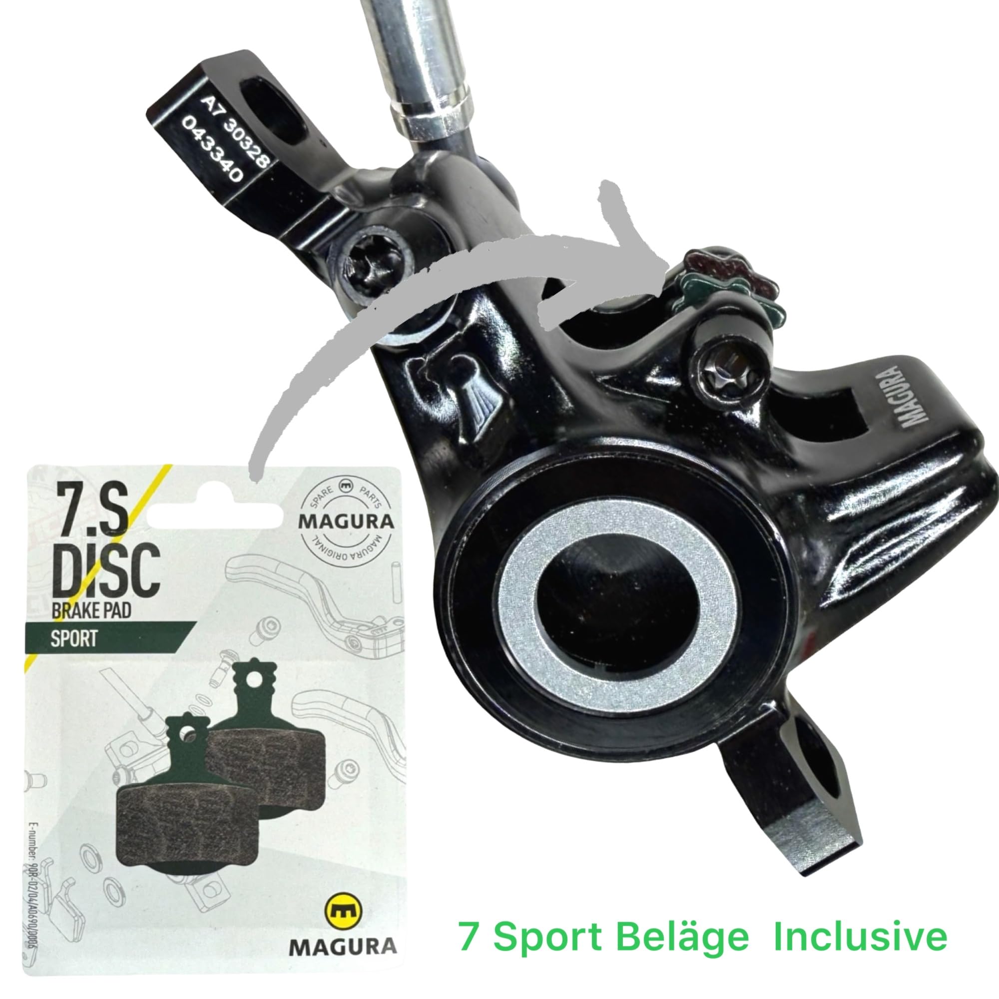 Original MT4 Hydraulische Fahrrad Scheibenbremse MTB Ebike Tour City Vorne + Hinten 160cm kompatibel mit Magura 7.S, 7.P, 7,R Bremsbelägen entlüftet als Set
