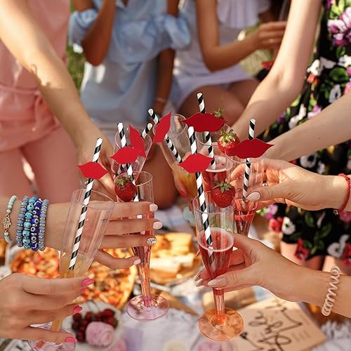 Miniatura 5 de Gerrii 50 popotes de decoración de discoteca de vaquera, pajitas de papel de los años 70, pajitas de papel para sombrero del oeste, pajitas retro