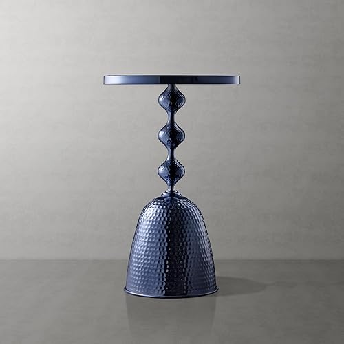 Miniatura 10 de Homes Inside + Out Halric - Mesa auxiliar redonda moderna de 24 pulgadas de alto con mesa decorada y base de metal de hierro, muebles decorativos,