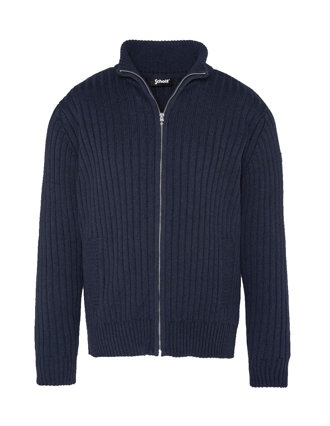 Schott NYC Men's Plecorage1 Pullover Sweater Not Applicable, Navy, Large