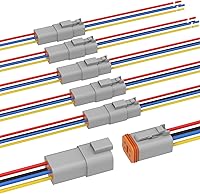 Vista 10 de Newdeli Deutsch - Kit de conectores de 12 pines, impermeable, conector eléctrico de 16 AWG macho y hembra, conectores de cable automotriz