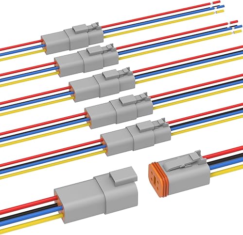 Miniatura 11 de Newdeli Kit de conectores Deutsch de 636 piezas de 2 3 4 6 8 12 pines DT con herramienta de crimpado Deutsch (14-20AWG) y herramienta de extracción