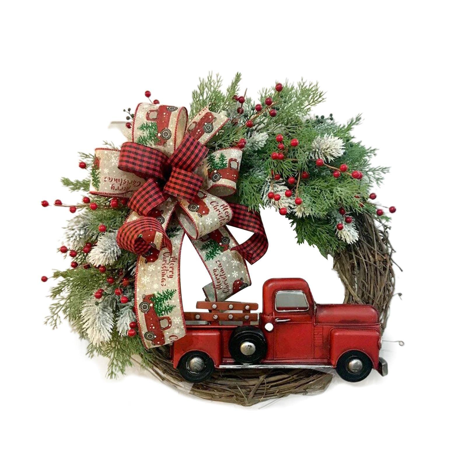 Couronne de Noël durable KLUFO pour habiller les portes sans perte d'aiguilles