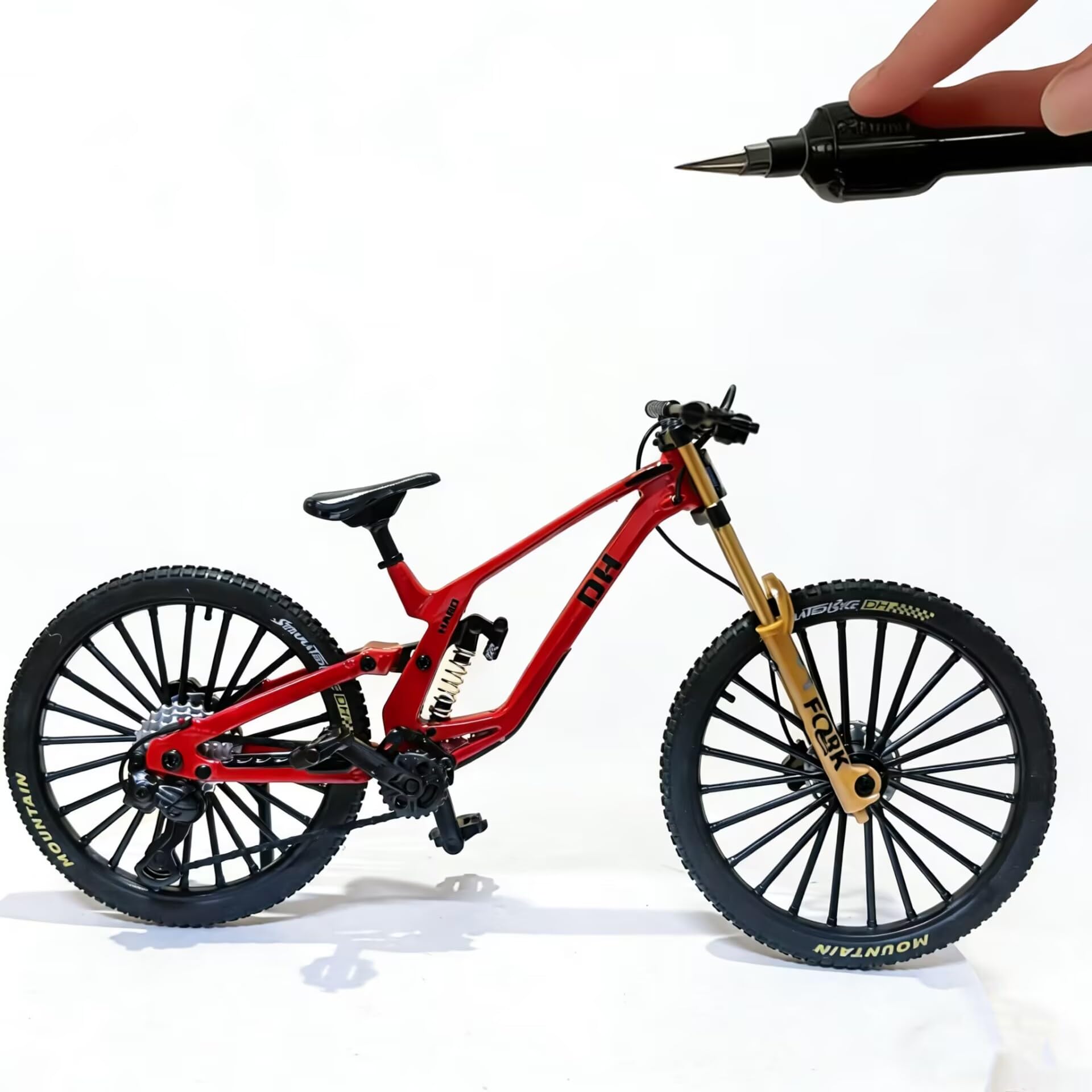 Generico 1: 10 Rapporto in lega pressofusa mini BMX Mountain Bike Finger Bike modello giocattolo da scrivania decorazione artigianale adatto per appassionati di bici, ciclisti, bambini (rosso-41)