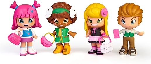 Pinypon - Friends Set, Pack 4 Figures, Michelle, Tasha, Julia and Will Dolls, with 2 Accessories, for Boys and Girls from 4 Years, PINY Institute of New York, Famous (PNP02000)