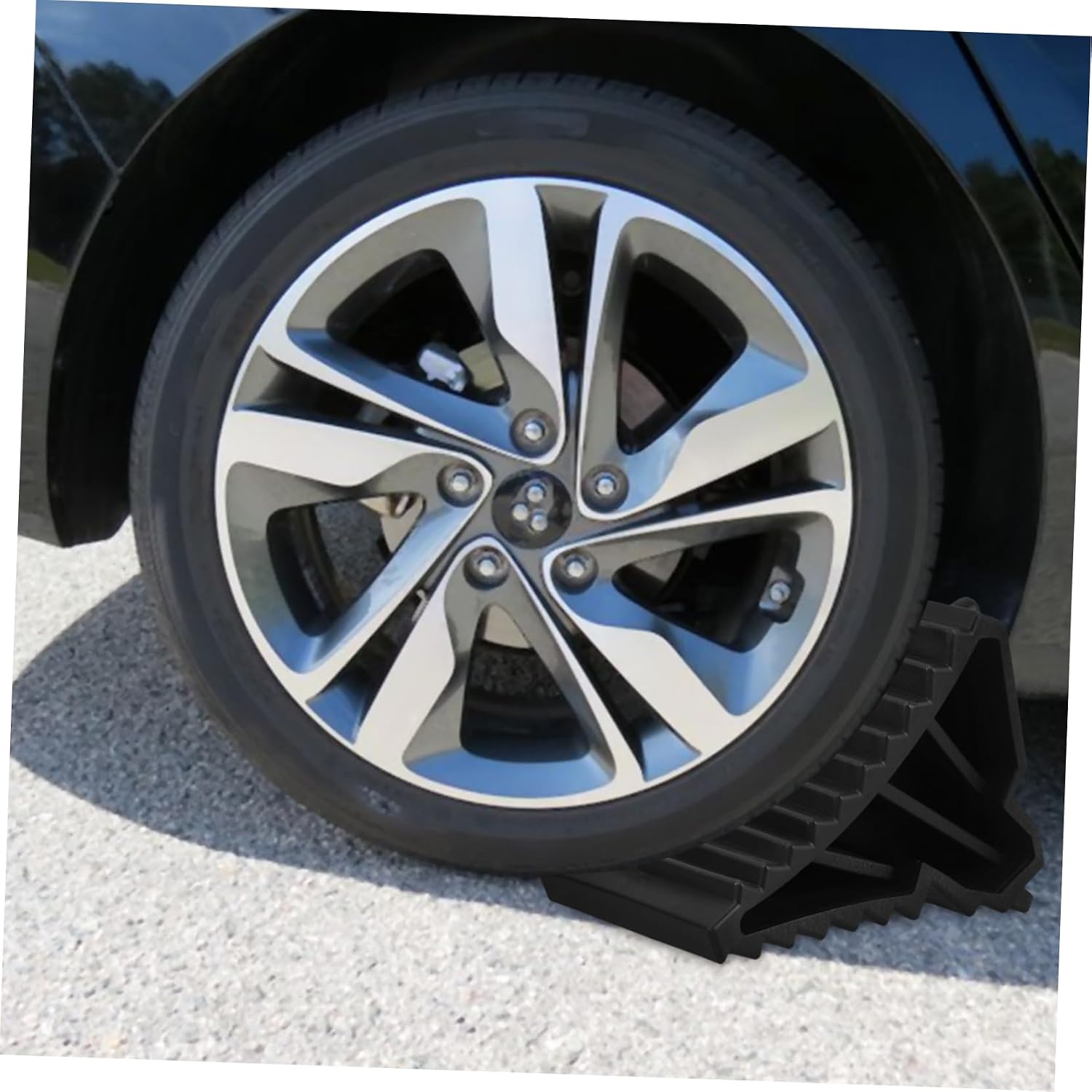 1 Pair Heavy Duty Wheel Chocks Versatile Slip Tire Stabilizers for Rv Trailer Truck and Motorcycle Durable Design Enhances Vehicle Stability and Safety